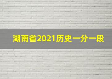 湖南省2021历史一分一段