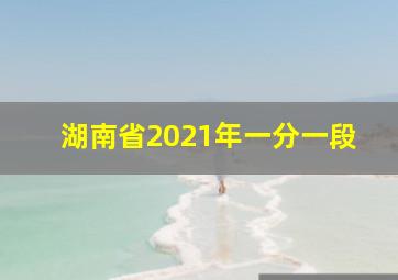 湖南省2021年一分一段