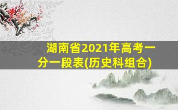 湖南省2021年高考一分一段表(历史科组合)