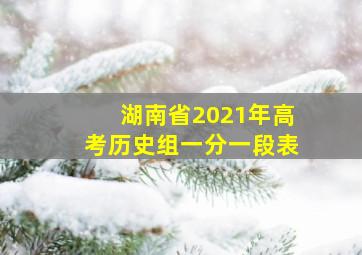 湖南省2021年高考历史组一分一段表