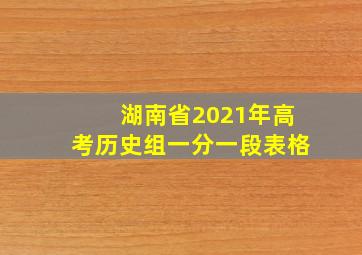 湖南省2021年高考历史组一分一段表格