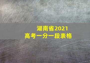 湖南省2021高考一分一段表格