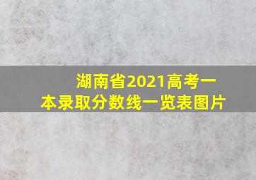 湖南省2021高考一本录取分数线一览表图片