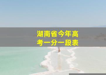 湖南省今年高考一分一段表