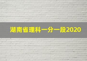 湖南省理科一分一段2020