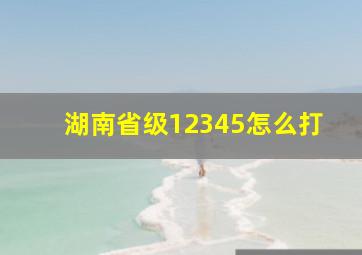 湖南省级12345怎么打