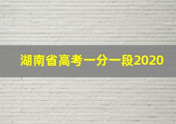 湖南省高考一分一段2020