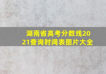 湖南省高考分数线2021查询时间表图片大全