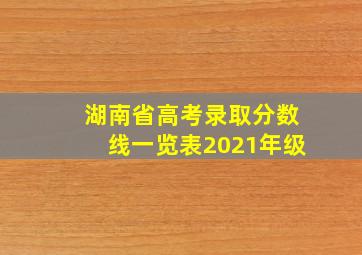 湖南省高考录取分数线一览表2021年级