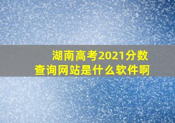 湖南高考2021分数查询网站是什么软件啊