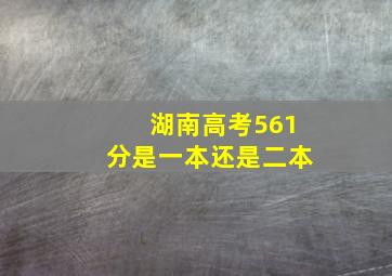 湖南高考561分是一本还是二本