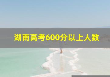 湖南高考600分以上人数