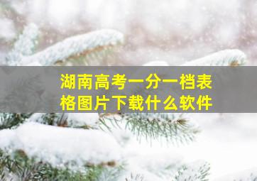 湖南高考一分一档表格图片下载什么软件