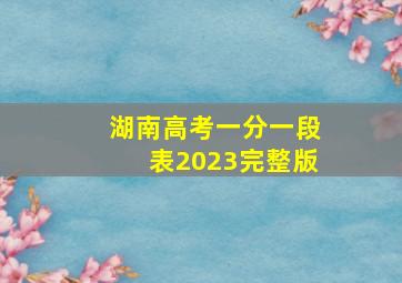 湖南高考一分一段表2023完整版