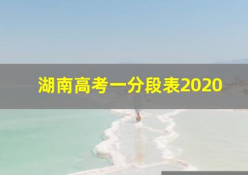 湖南高考一分段表2020