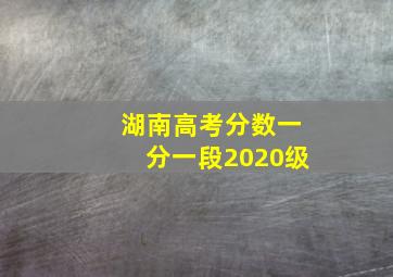 湖南高考分数一分一段2020级