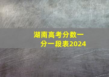 湖南高考分数一分一段表2024