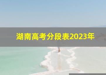 湖南高考分段表2023年