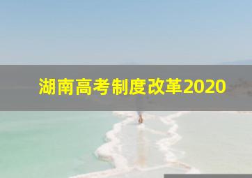 湖南高考制度改革2020