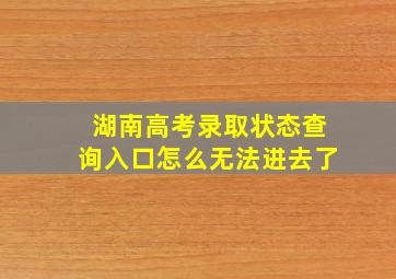 湖南高考录取状态查询入口怎么无法进去了