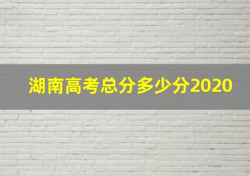 湖南高考总分多少分2020