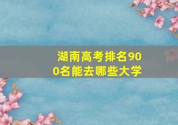 湖南高考排名900名能去哪些大学