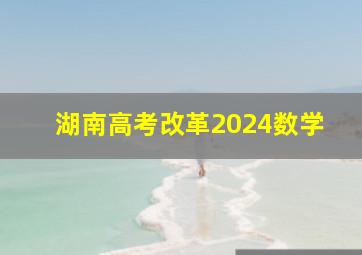 湖南高考改革2024数学