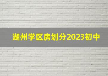 湖州学区房划分2023初中