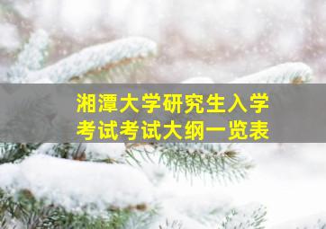 湘潭大学研究生入学考试考试大纲一览表