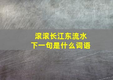 滚滚长江东流水下一句是什么词语