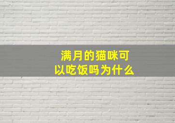 满月的猫咪可以吃饭吗为什么