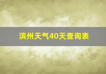 滨州天气40天查询表