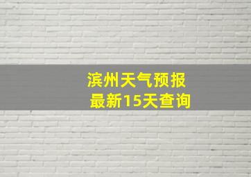 滨州天气预报最新15天查询