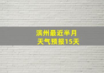 滨州最近半月天气预报15天