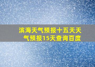 滨海天气预报十五天天气预报15天查询百度