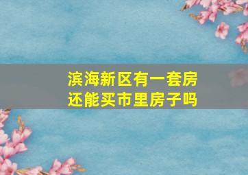 滨海新区有一套房还能买市里房子吗