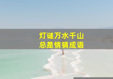 灯谜万水千山总是情猜成语