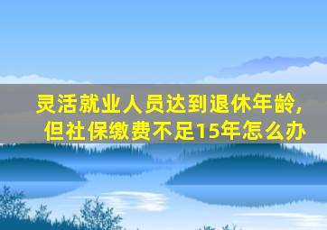 灵活就业人员达到退休年龄,但社保缴费不足15年怎么办