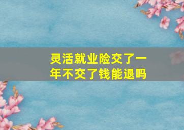 灵活就业险交了一年不交了钱能退吗