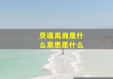 灵魂高尚是什么意思是什么