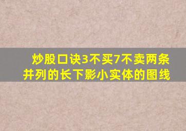 炒股口诀3不买7不卖两条并列的长下影小实体的图线