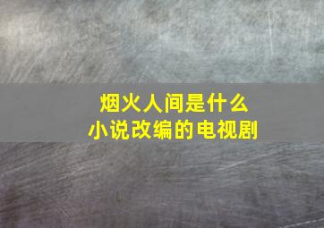 烟火人间是什么小说改编的电视剧