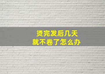 烫完发后几天就不卷了怎么办