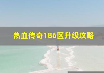 热血传奇186区升级攻略