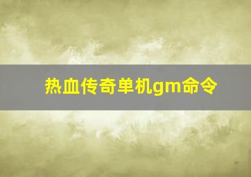 热血传奇单机gm命令