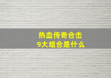 热血传奇合击9大组合是什么