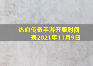 热血传奇手游开服时间表2021年11月9日