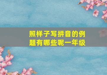 照样子写拼音的例题有哪些呢一年级