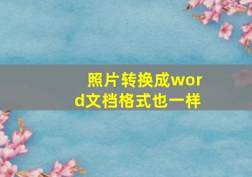 照片转换成word文档格式也一样