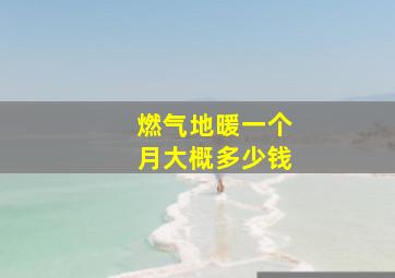 燃气地暖一个月大概多少钱